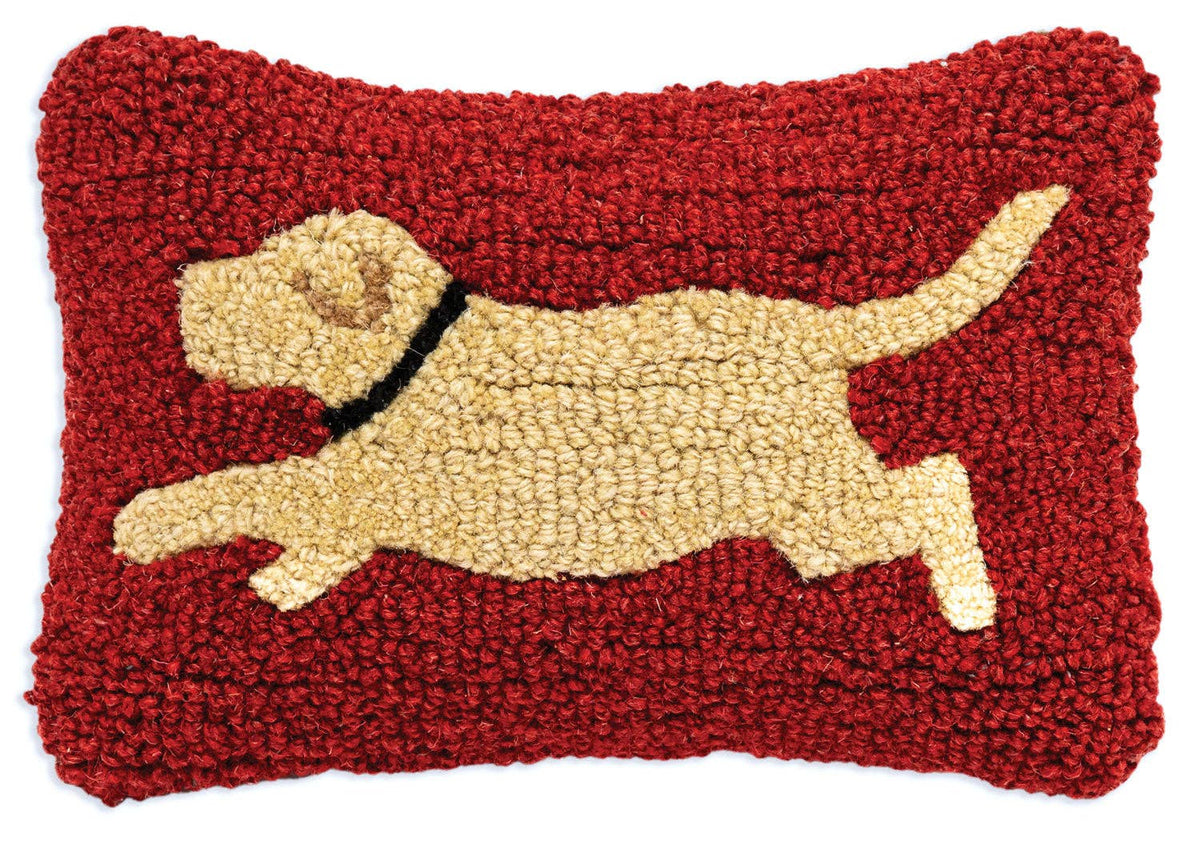 Running Lab Yellow Throw Pillow