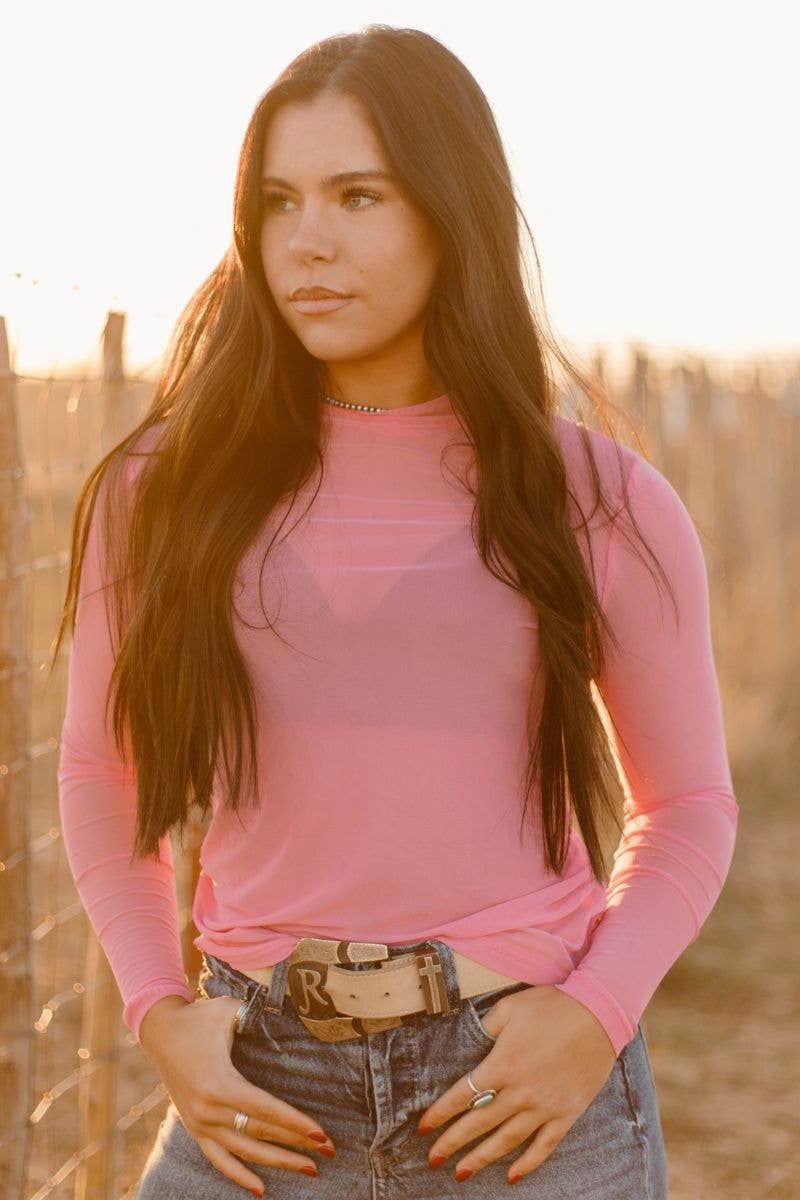 Light Pink Mesh Top