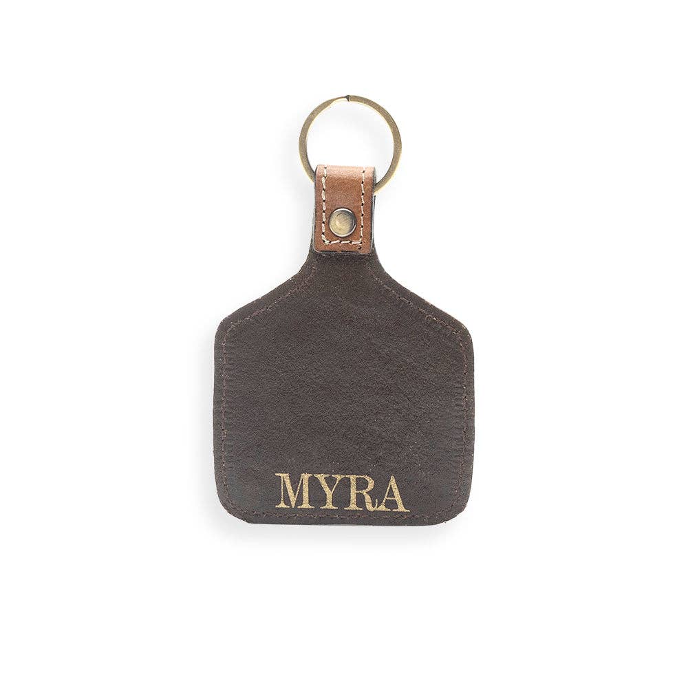 Saguaro Cactus Hand-tooled Leather Keychain